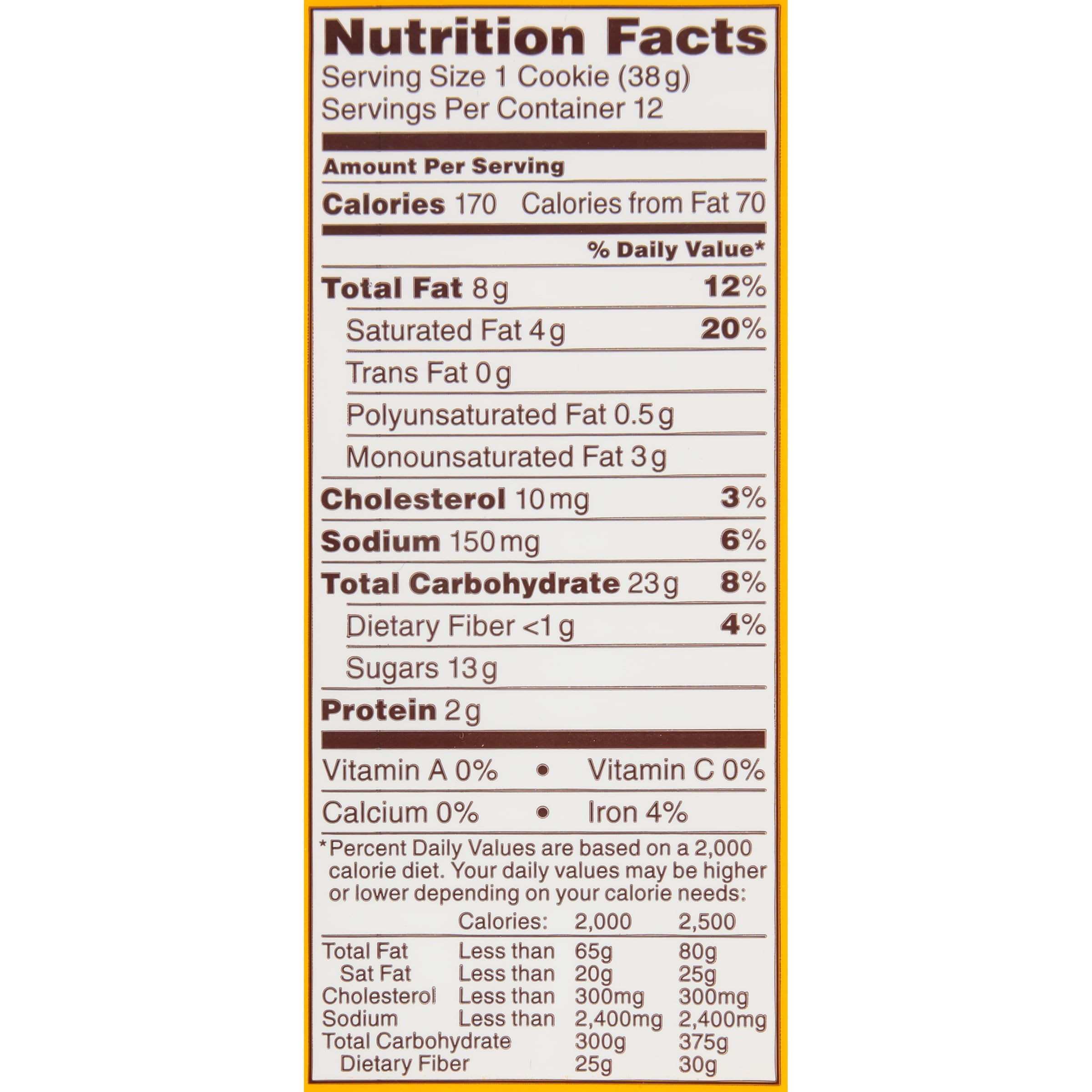 nestle toll house triple chocolate chip cookie nutrition