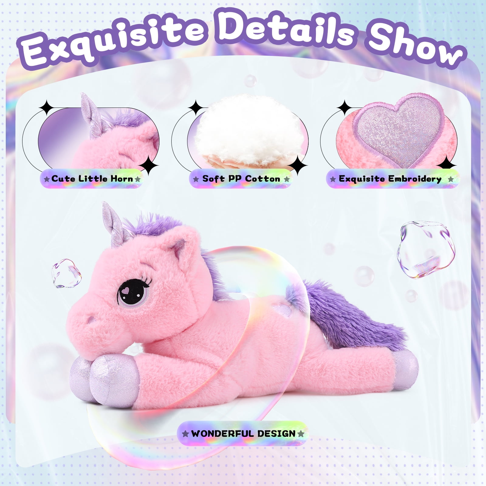 MorisMos Giant Unicorn Stuffed Animal 24'' Soft Unicorn Plush Toy