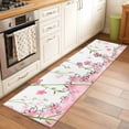 thumbnail image 3 of Pink Flowers Large Area Rugs for Bedroom Living Room, Soft Non Slip Carpet Bedside Rug, Cartoon Botanical Floral Vines Leaves Rectangular Floor Cover Kitchen Accent Rug 2'x6' for Dining Room/Office, 3 of 9