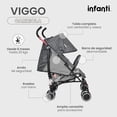 thumbnail image 3 of | Carriola para VIGGO - Gris | Carriola de Viaje - Carrito para | Cosas para s 6 Meses hasta 20 kg - Compacta y Plegable | Carriola con Toldo extensible y Arnés de Seguridad, 3 of 5