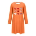 thumbnail image 4 of Byworldtasic Valentines Day Nightgown for Women Love Heart Printed Long Sleeve Crew Neck Dresses, 4 of 6