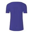 thumbnail image 5 of Blue Women's Short Sleeve T-shirt, Women'S Casual Pleated Round Neck Button Open Short Sleeve Loose T Shirt Shirt Top,Women's Short sleeve T-shirt XXL, 5 of 5