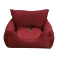 thumbnail image 1 of Car Pet Dog Bed Small Dogs Seat Adjustable Belt Pet Carrier Comfortable Sleeping Red, 1 of 8