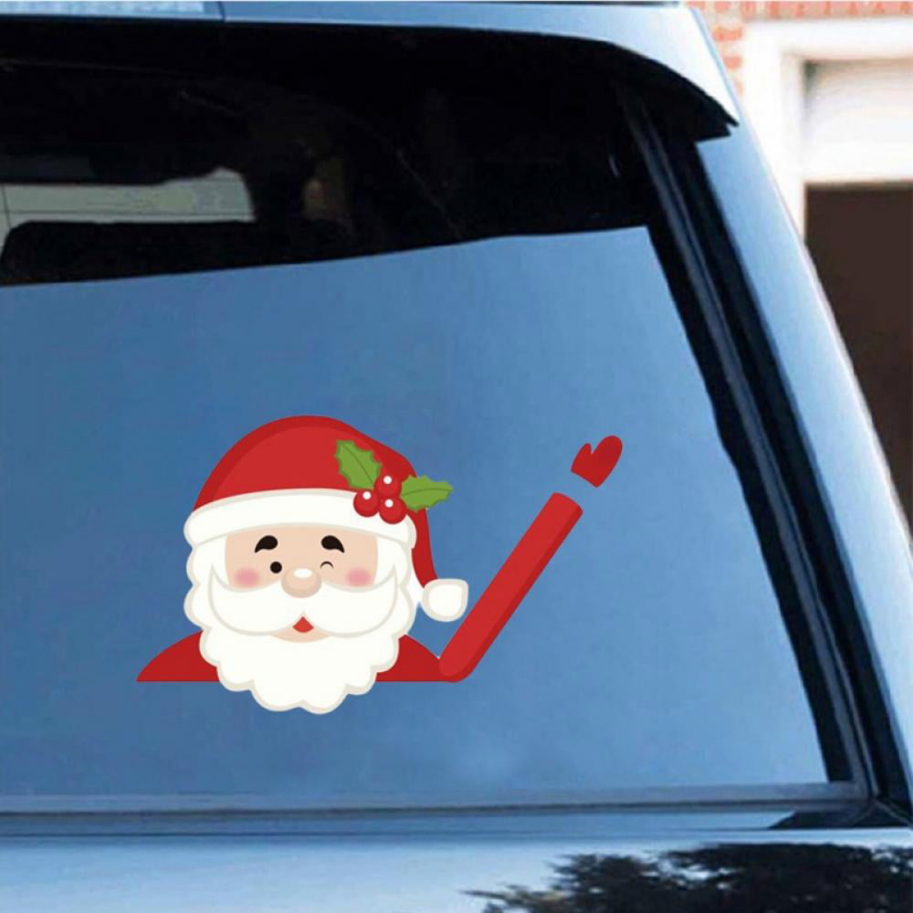 1pc Christmas Santa Claus Car Wiper Windshield Sticker Decor Rear Window Xmas 