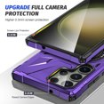 thumbnail image 4 of For Samsung Galaxy S25 Ultra Case, Hybrid Durable Protective Case with 360 Degree Rotatable Ring Stand Holder, Fit Magnetic Car Mount Wireless Charging, Hard PC Back Cover Shockproof Case, Purple, 4 of 8