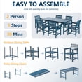 thumbnail image 5 of FOOWIN 7-Piece Patio Dining Set, HDPE All-Weather Outdoor Furniture with 6 Chairs and 1 Table, Blue, 5 of 11