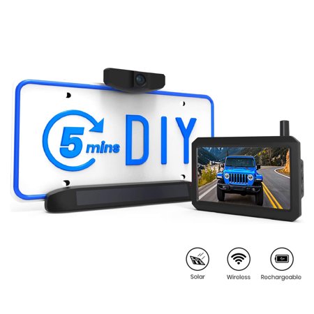 Auto-Vox Wireless Solar Powered Backup Camera System, Solar Wireless Backup Camera For Truck,Car,RV