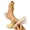 Gold, variant on Womens Plus Size Square Open Toe Chunky Heel Slides Solid Color Wide Width High Heel Mules Casual Work Office Dressy Sandals