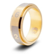 CritSuccess d6 Dice Ring with 6 Sided Die Spinner (Size 17 - Stainless Steel - Gold)