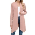thumbnail image 2 of ClodeEU Women's Long Cardigan Sweaters ,Long Sleeve Knit Open Front Jacket,Lightweight Sweater with Pockets Pink,Womens Plus L, 2 of 7