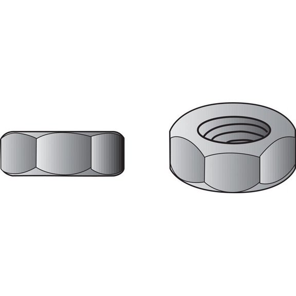 Hillman 160500 Hex Nut 1/4" Zinc-Plated Steel USS Zinc-Plated