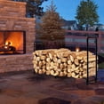 thumbnail image 4 of Gymax 8 Feet Outdoor Steel Firewood Log Rack Wood Storage Holder for Fireplace Black, 4 of 10