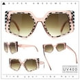 thumbnail image 2 of Womens Mod Geometric Pentagon Plastic Retro Oversize Fashion Sunglasses Pink - Brown, 2 of 8