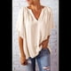 thumbnail image 5 of Blusas Elegantes e Informales para Mujer, -Verano 2025, Cuello en V, Corta, Blusas de Informales para Negocios. Beige M, 5 of 7