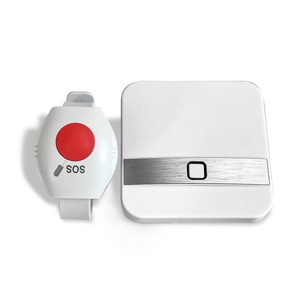 para cuidadores, botón de llamada para ancianos en el hogar Sistema de alerta de enfermera Pies para el hogar, ancianos, pacientes, discapacitados (1 botón de llamada + 1 receptor de complemento)
