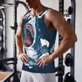 thumbnail image 6 of Haiem Shark Men Workout Tank Top Gym Bodybuilding Sleeveless Muscle T Shirts Athletic Tank Breathable Workout Shirt-Medium, 6 of 8