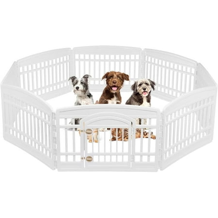 USA 24" Exercise 4-Panel Pet Playpen with Door, Dog Playpen, Puppy
