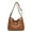 Coffee, variant on Soft Leather Shoulder Bag for Women, QQZ Large Capacity Multi Compartment Crossbody Bag, Adjustable Strap Mom Bag with Two Pockets for Casual Travel, Brown
