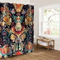 thumbnail image 5 of Boho Flowers Bathroom Curtain 84 Inch Shower Curtain with Hooks, Tribal Bohemian Colorful Traditional Floral Waterproof Polyester Bath Curtain Washable Bathtub Curtain 72''x 84'', 5 of 6