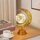 thumbnail image 4 of Luz decorativa de mesa, lámpara de luna de mesa, lámpara de luna LED de hierro, lámpara de escritorio con forma de luna, funcionalidad inteligente, 4 of 10