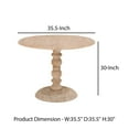 thumbnail image 4 of Saltoro Sherpi 36 Inch Round Top Wooden Dining Table with Turned Pedestal Base, Brown, 4 of 4