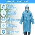 thumbnail image 4 of Uxcell Rain Ponchos for Adults, 2 Pack Reusable EVA Rain Coat Waterproof Rain Jacket, Gray, Purple, 4 of 7