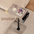thumbnail image 5 of Sofa Armrest Tray Table for Couch, 360° Swivel Height Adjustable TV Tray Table for Small Spaces, Snack Side Table for Couch, Bed, Chair, C Shaped End Side Table for Eating, Reading, Laptop, 5 of 18