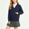 thumbnail image 5 of LckLvx Kids School Uniform Cardigan Long Sleeve V Neck Button down Sweater with Pockets for Boys Girls, 5 of 7
