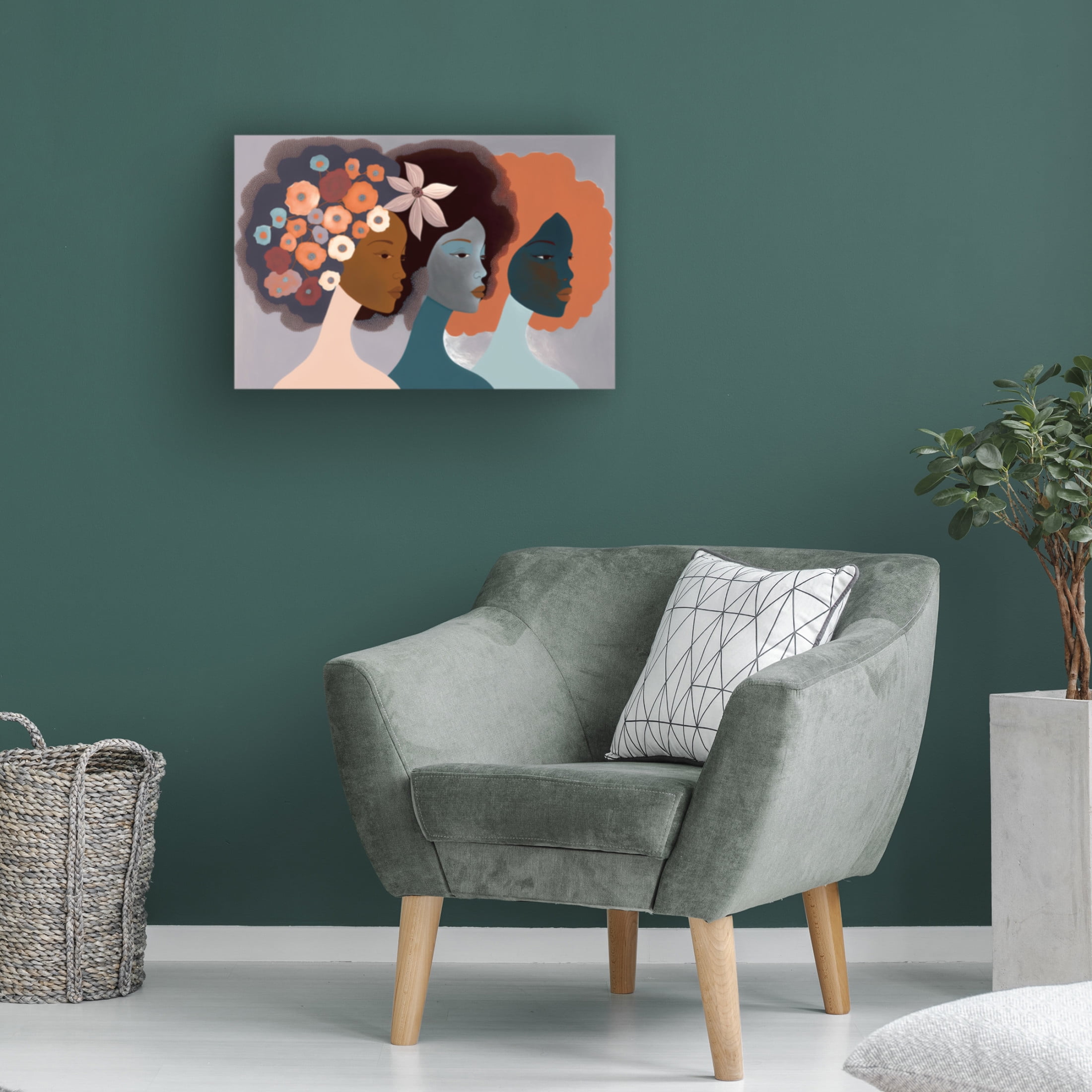 Canvas Wall Art - Ray Heere 'Mid Century Diversity Portraits 2' Wall Art for Living Room, Bedroom, or Office Décor by Trademark Fine Art - 32 x 22 Inches