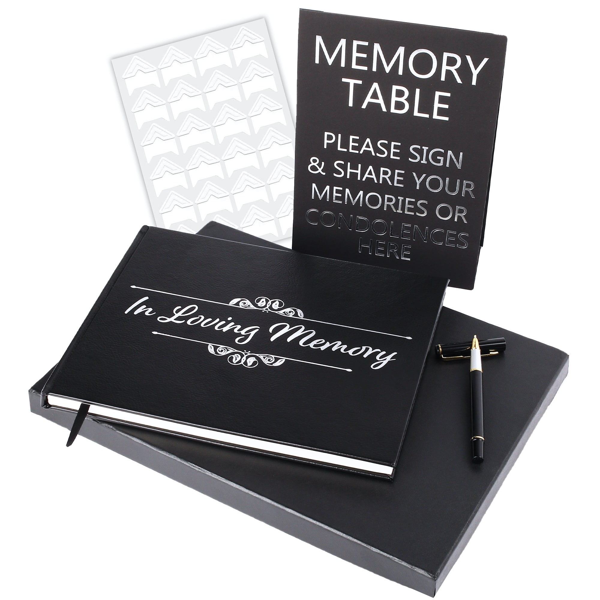 Funeral Guest Book 130 Pages Leather Cover Memorial Guest Book With 