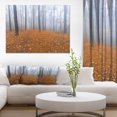 thumbnail image 1 of Foggy Forest and Fallen Leaves - Modern Forest Canvas Art, 1 of 4