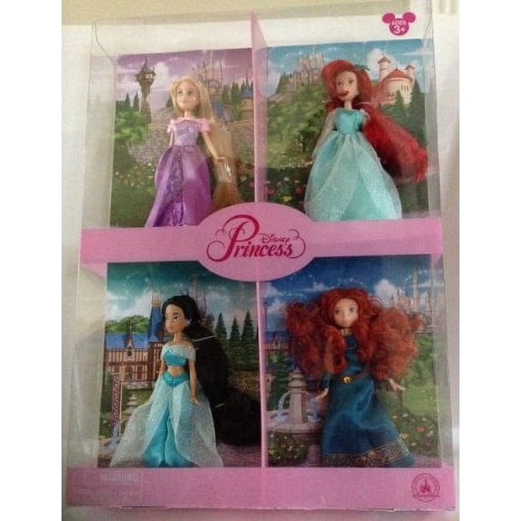 Disney Park Small Princess Doll Set of 4 Rapunzel Jasmine Ariel Merida
