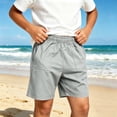 thumbnail image 5 of Busydd Boys Shorts 5-15 Years Casual Solid Color Elastic Waist Cargo Shorts for Boy Comfy Relaxed Summer Shorts with Pockets 7-8 Years, 5 of 10