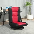 thumbnail image 2 of HOMCOM Chaise de Sol Pliante Réglable Pivotante pour Gaming et Lecture, Rouge, 2 of 10