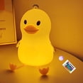 thumbnail image 1 of Luz nocturna de silicona con forma de pato, lámpara bonita para niños con forma de pato, luces nocturnas con Control remoto que cambian de 16 colores, lámparas de guardería regulables recarg, 1 of 5
