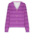 thumbnail image 3 of Striped Cardigan Sweater for Women 2024 Fashion Oversized Button Sweaters Casual Long Sleeve Outerwear Coats for Daily Lounge, 3 of 5