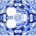 thumbnail image 4 of Metal Light Switch Plate Cover Mandala Blue White Floral Tile Pattern Damask MDL083, 4 of 13