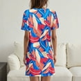 thumbnail image 4 of Tnhcen Women's Comfy Short Sleeve Pajama Dress - Soft Sleepwear for Women Relaxed Fit Nightgown with Colorful Print Casual Home Wear & Loungewear S-2XL Sizes, 4 of 4