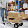 thumbnail image 5 of 3-in-1 Aluminum Folding Hand Truck Dolly, Foldable Dolly Cart with 4 Wheels & Elastic Rope, 770lbs Load Convertible Hand Truck Cart Heavy Duty for Groceries, Furniture & Appliances, 5 of 6