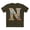 Army, variant on Letter N Graphic Design Tee Unisex 100 Cotton With Antique Gold Letters Artwork T-Shirt