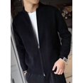 thumbnail image 4 of Men's Zip Up Cardigan Sweater Slim Fit Casual Full Zipper Sweaters Black S, 4 of 8