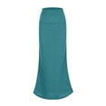 thumbnail image 2 of Fgnfyis Slim Fit Ruched Pencil Skirts for Women High Waisted Elastic Band Bodycon Shirring Detail and Fishtail Style Dark Green XL, 2 of 5