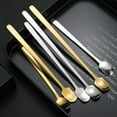 thumbnail image 2 of 5Pcs Kitchen Bar Tea Long Handle Stainless Steel Coffee Stirrers Milk Spoon Teaspoon, 2 of 5