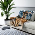 thumbnail image 3 of Welcome Fall Western Cowboy German Shepherd Enjoys Majestic Autumn Cozy Sherpa Blanket Alsatian Dog Lover Gifts Warm Soft Throw Blanket - 01007, 3 of 5