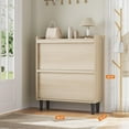 thumbnail image 3 of ChaoLink Gabinete para zapatos con 2 cajones abatibles, organizador de zapatos de madera con estante ajustable, almacenamiento para recibidor, mueble oculto para zapatos para pasillo y sala, 3 of 7