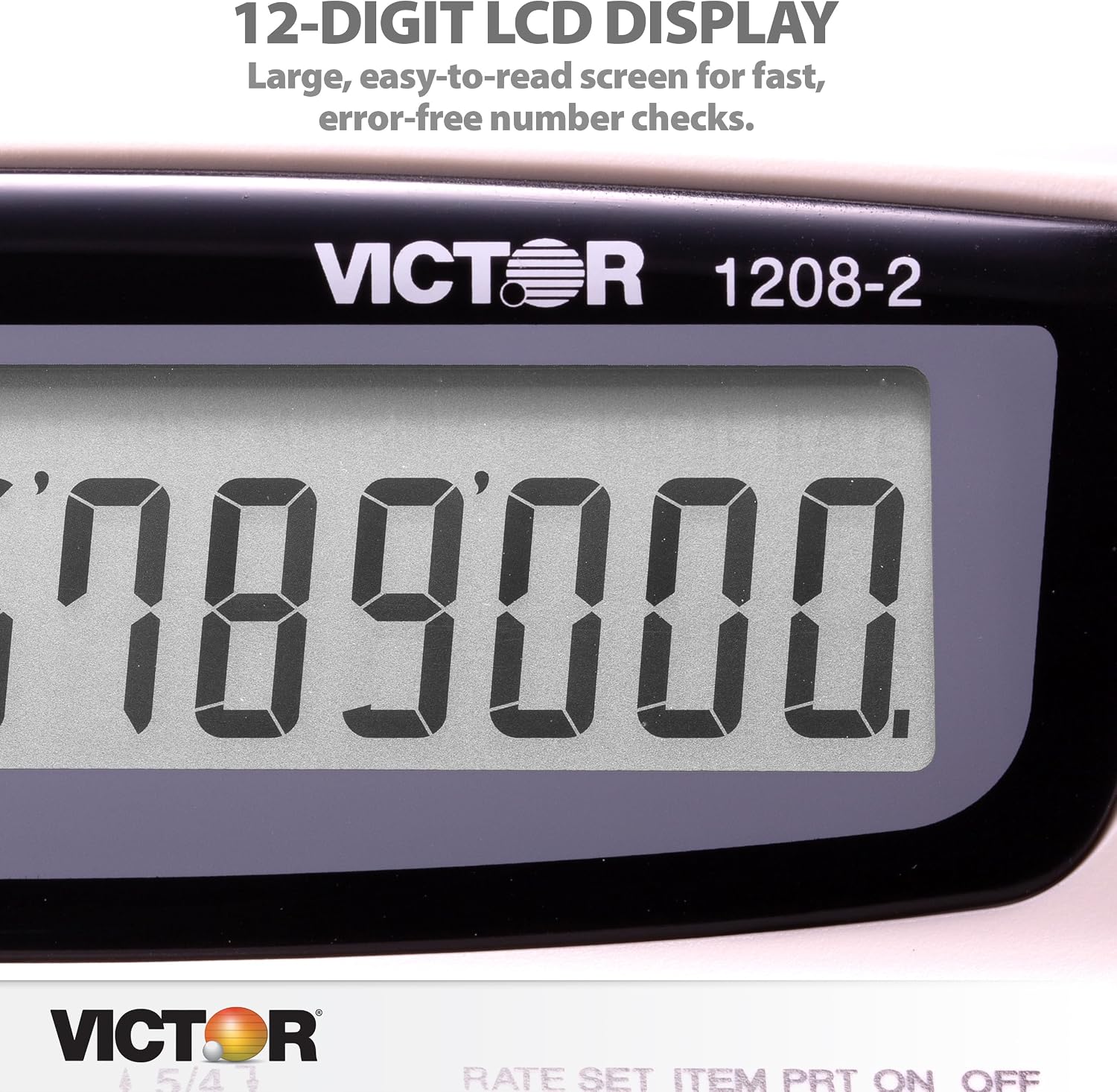 Victor 1208-2 Printing Calculator with 12-Digit Display, Black photo 6