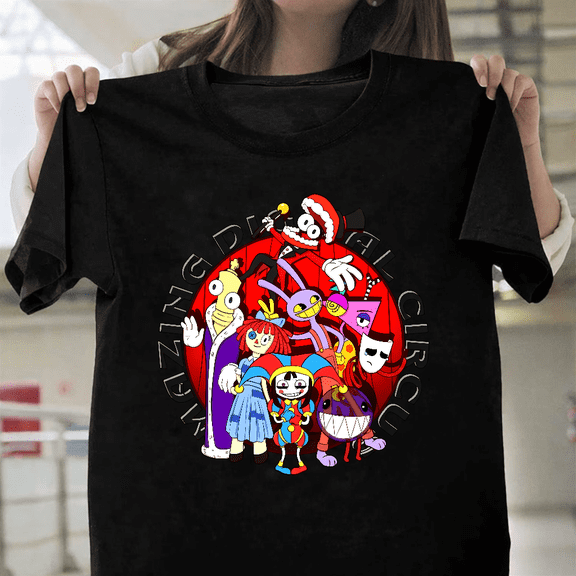 The Amazing Digital Circus Digit Glitched Cyber Design Unisex T-Shirt, up to size 3XL.