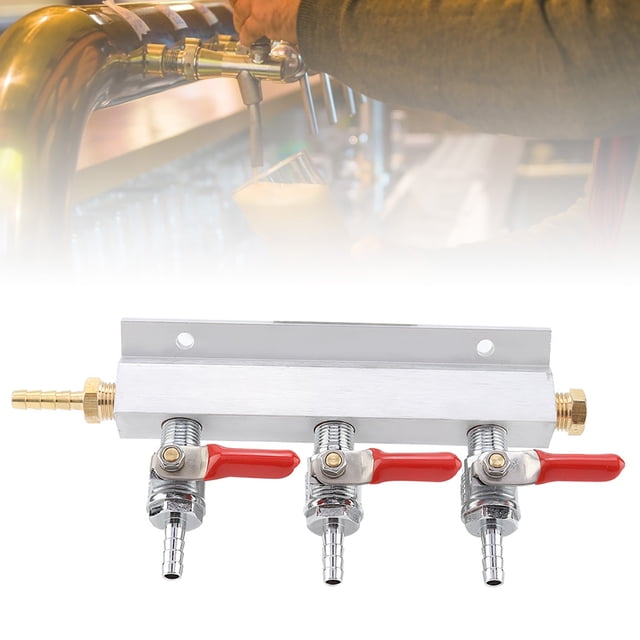 3 Way Gas Distribution Manifold, Aluminum Easy Use Stainless Steel Gas Distribution Manifold Prevent Gas Reflowing Durable For Multiple Barrels