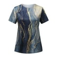 thumbnail image 5 of Short Sleeve T Shirts for Women Summer Floral Theme Painting Floral Graphic Round Neck Print Vintage Shorts Sleeve Gray Casual T-shirt Tops Saving clearance, 5 of 5