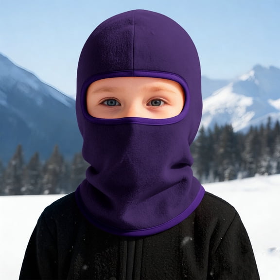 Kilaqueen Youth Balaclava Ski Mask for Boys and Girls, Stretch Full Face Cover and Neck Warmer for Cold Weather Skiing, Cycling and Play